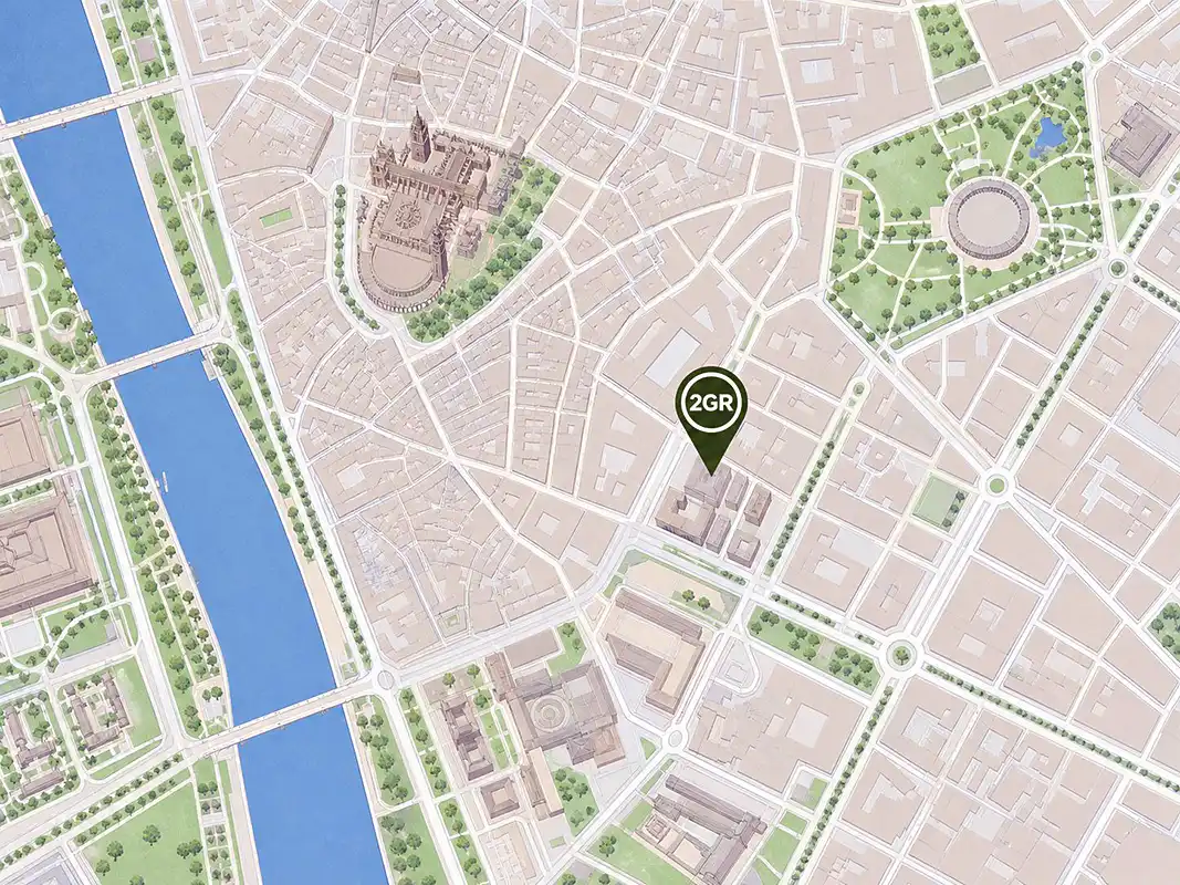 foto Mapa zona Nervión señalando ubicación edificio sevilla-2 2grdiseño gráfico en Sevilla